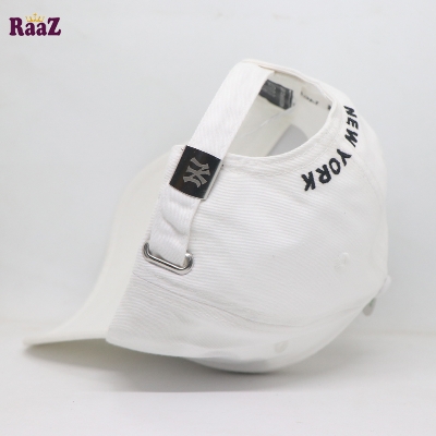 Picture of Full White NY Embroidery Logo Curved Cap