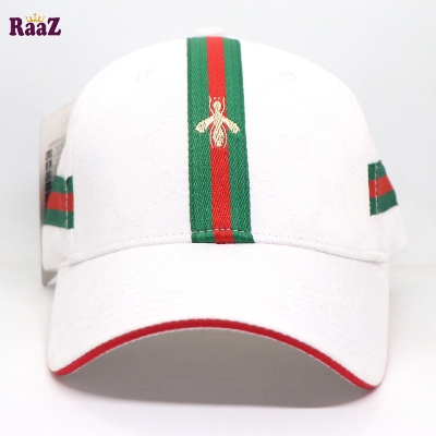 Picture of Full White GG Ace Logo Embroidery Logo Famous Stripe Curved Cap