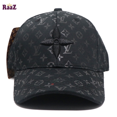Picture of Premium Black LV Printed Fabric Embroidery Logo Cap