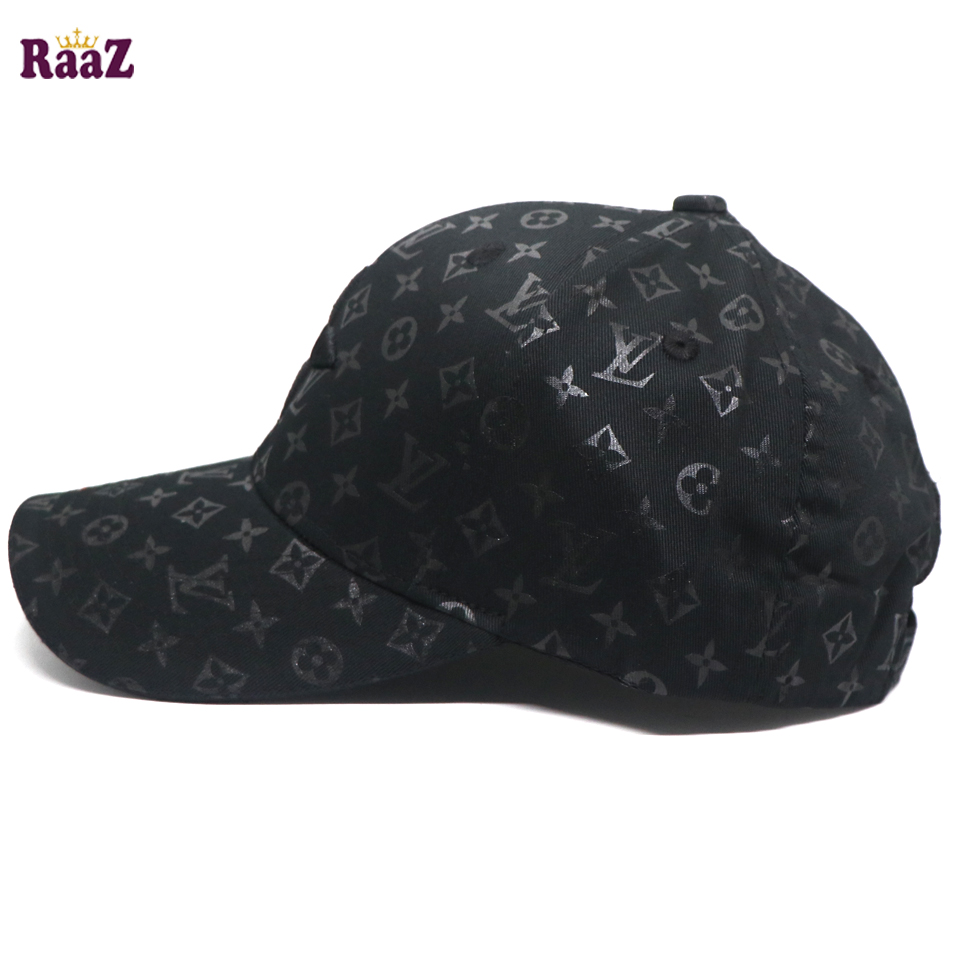 Picture of Premium Black LV Printed Fabric Embroidery Logo Cap