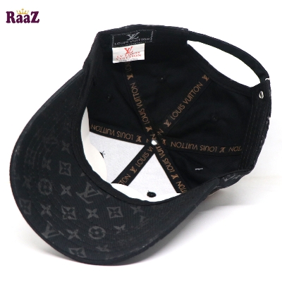 Picture of Premium Black LV Printed Fabric Embroidery Logo Cap