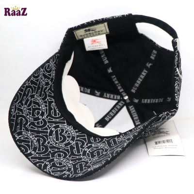 Picture of Black Burberry Printed Fabric Embroidery Logo Cap