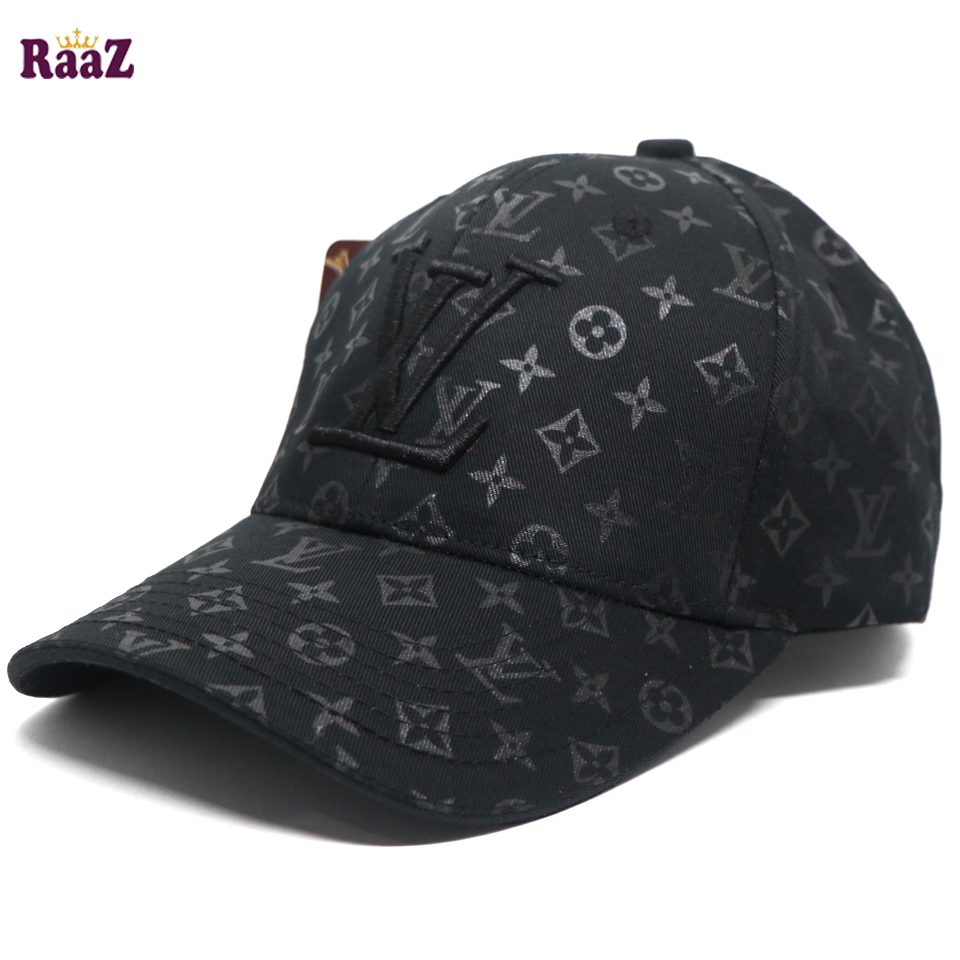 Picture of Black LV Printed Fabric Embroidery Logo Cap