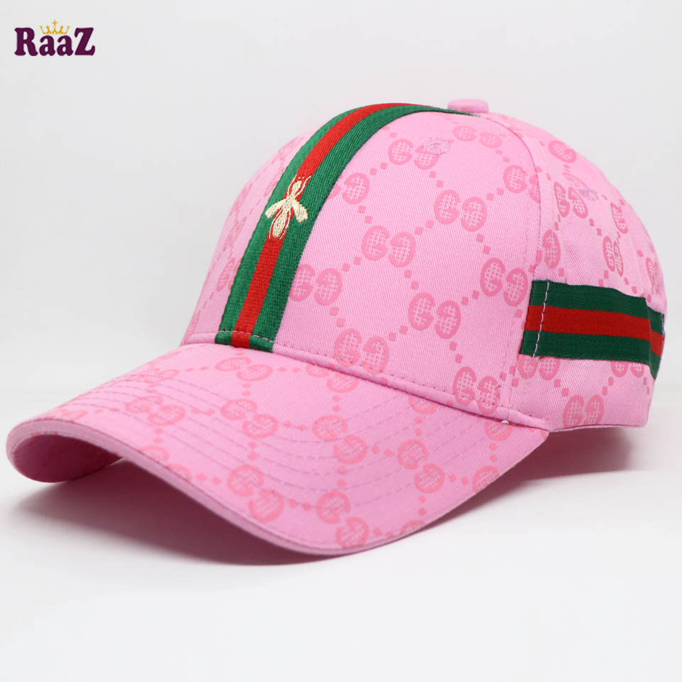 Picture of Pink GG Ace Logo Embroidery Logo Famous Stripe Curved Cap
