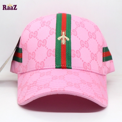 Picture of Pink GG Ace Logo Embroidery Logo Famous Stripe Curved Cap