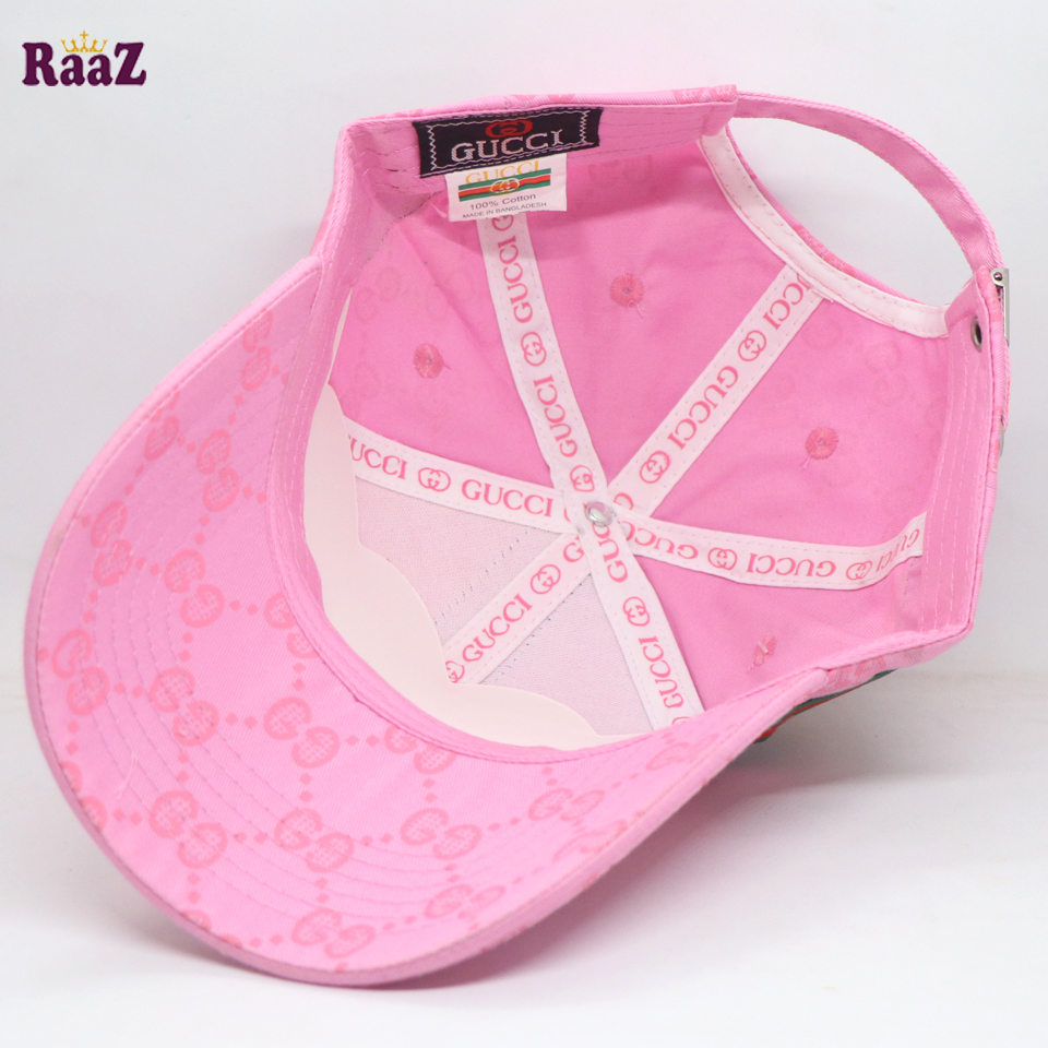 Picture of Pink GG Ace Logo Embroidery Logo Famous Stripe Curved Cap