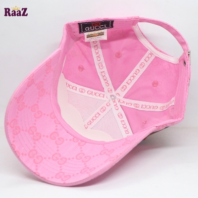 Picture of Pink GG Ace Logo Embroidery Logo Famous Stripe Curved Cap
