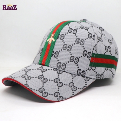 Picture of Silver GG Ace Logo Embroidery Logo Famous Stripe Curved Cap