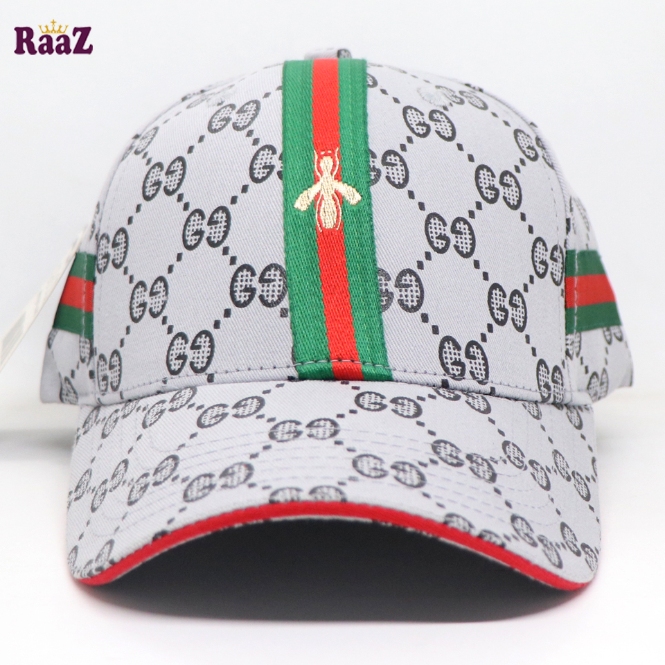 Picture of Silver GG Ace Logo Embroidery Logo Famous Stripe Curved Cap