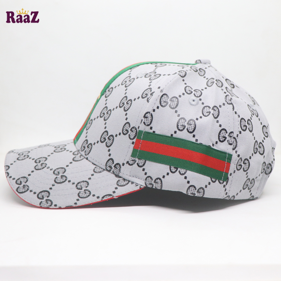 Picture of Silver GG Ace Logo Embroidery Logo Famous Stripe Curved Cap