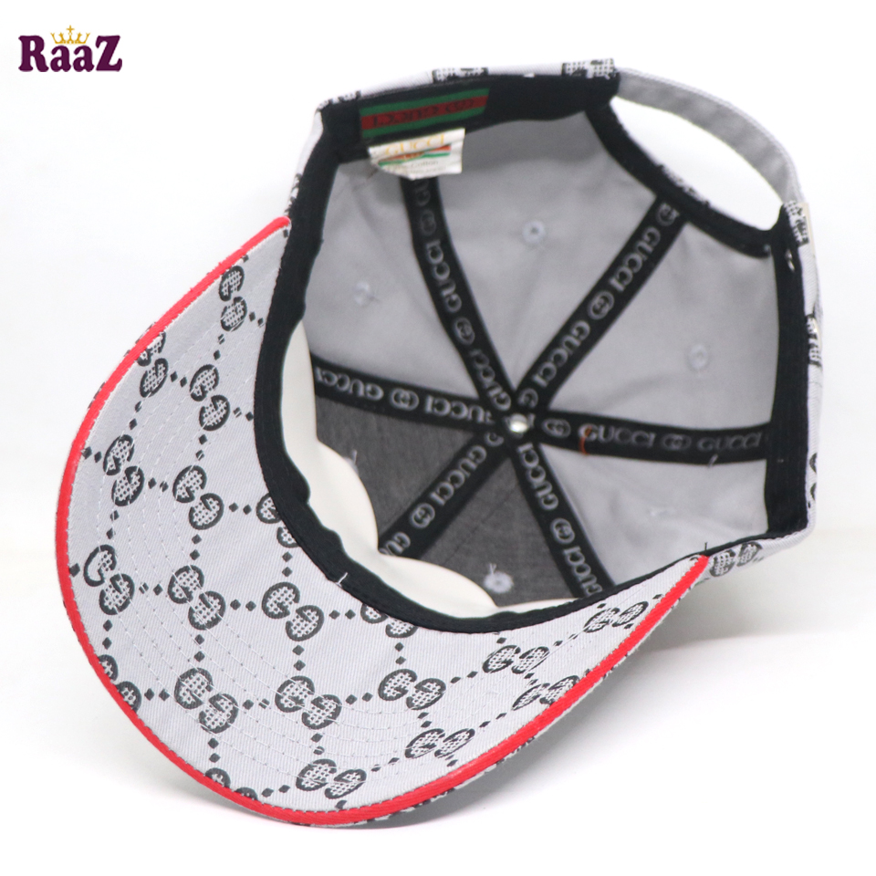 Picture of Silver GG Ace Logo Embroidery Logo Famous Stripe Curved Cap