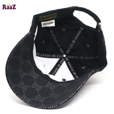 Picture of Black GG Ace Logo Embroidery Logo Famous Stripe Curved Cap