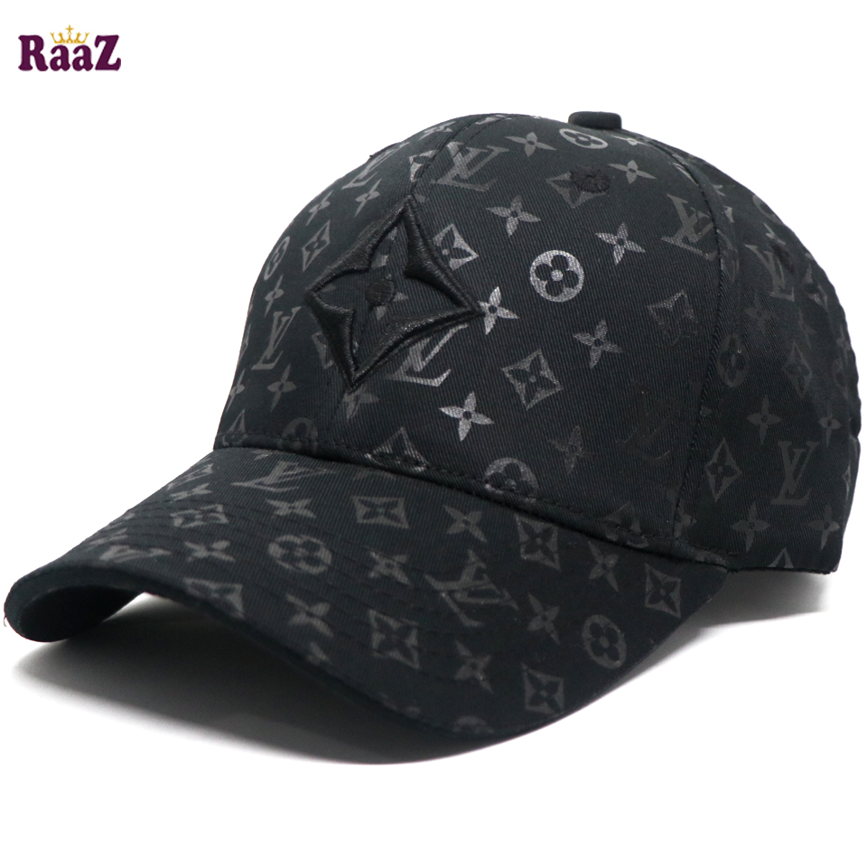Picture of Black Premium Printed Fabric Embroidery Logo Curved Cap