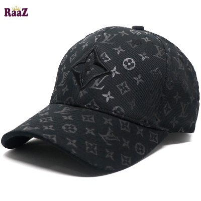 Picture of Black Premium Printed Fabric Embroidery Logo Curved Cap