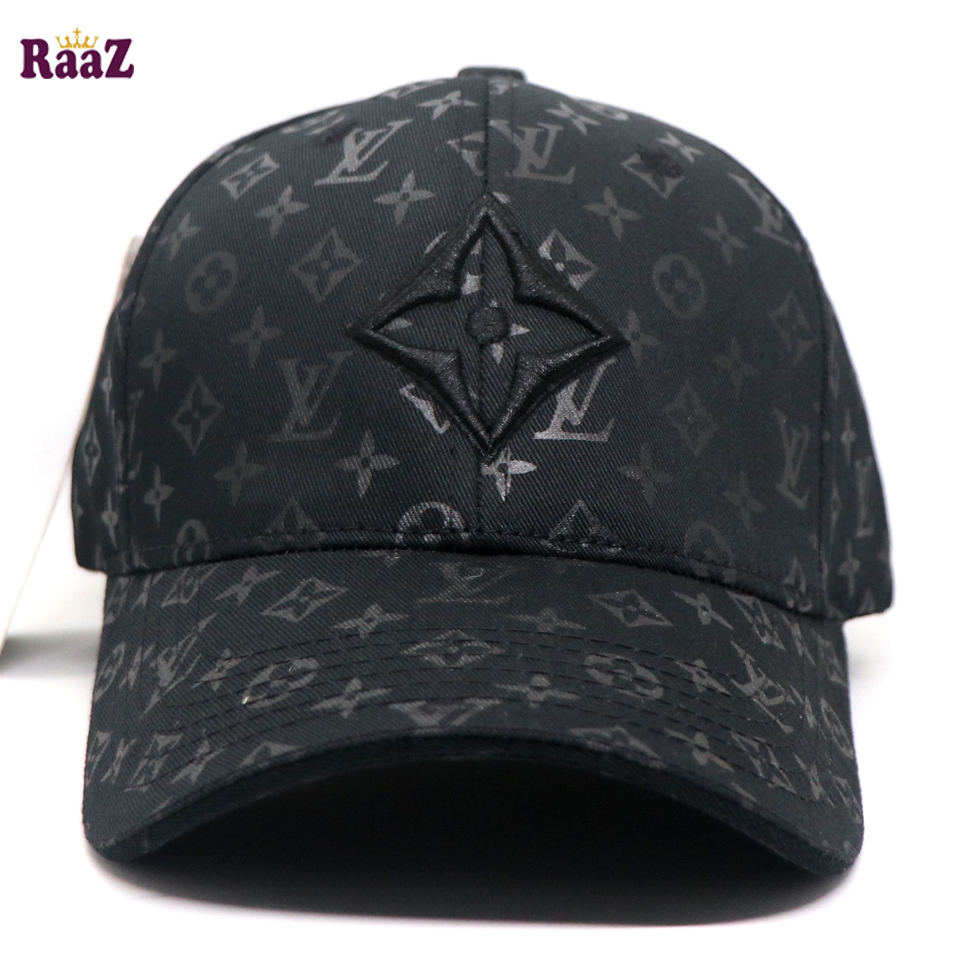 Picture of Black Premium Printed Fabric Embroidery Logo Curved Cap