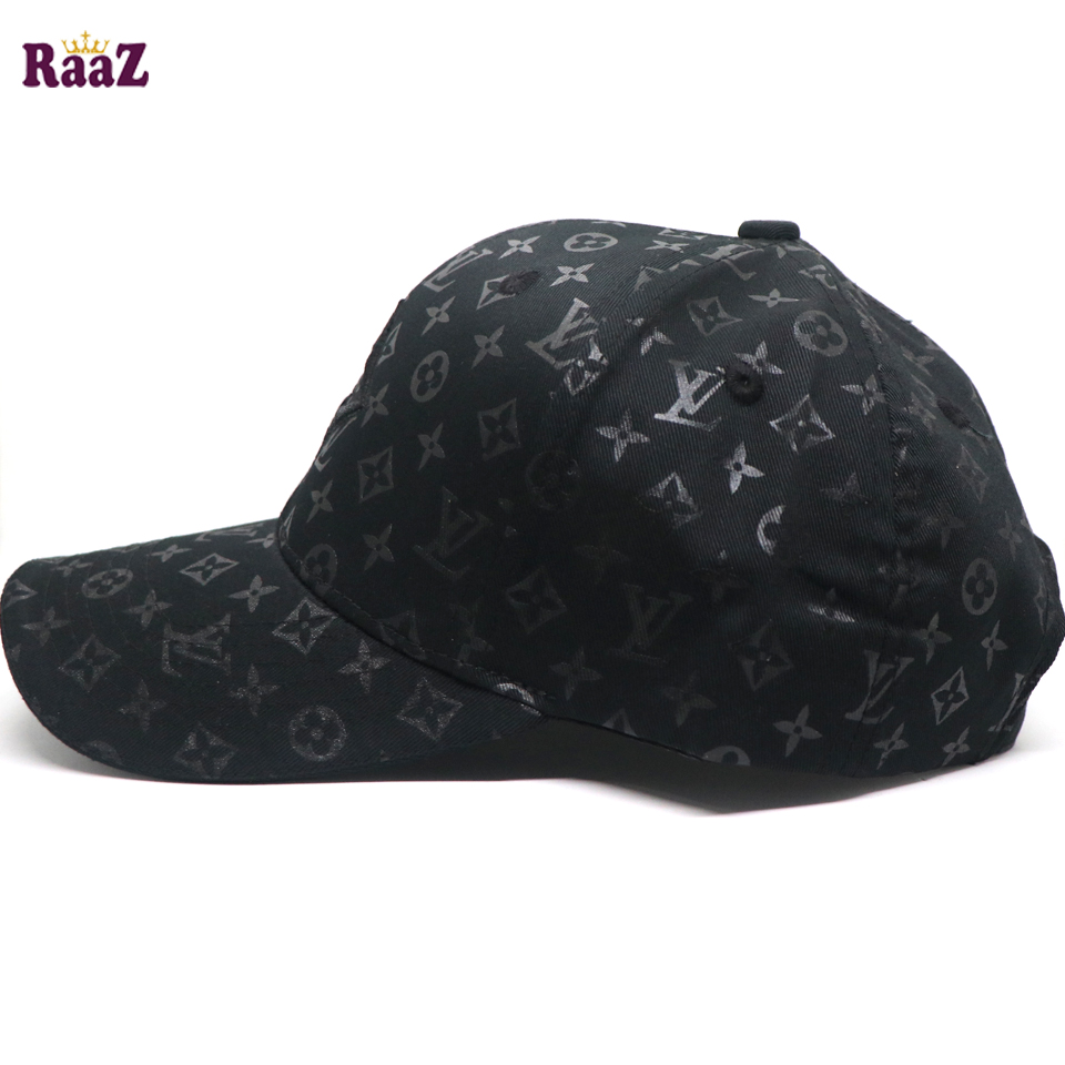 Picture of Black Premium Printed Fabric Embroidery Logo Curved Cap