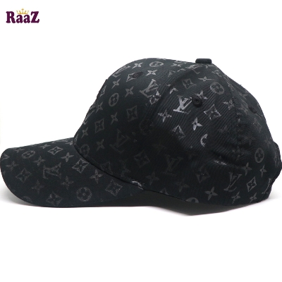 Picture of Black Premium Printed Fabric Embroidery Logo Curved Cap