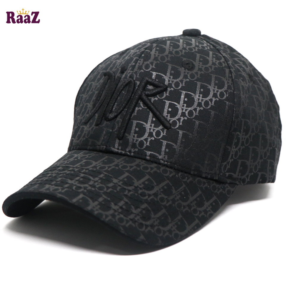 Picture of Black Premium Printed Fabric Embroidery Logo Curved Cap