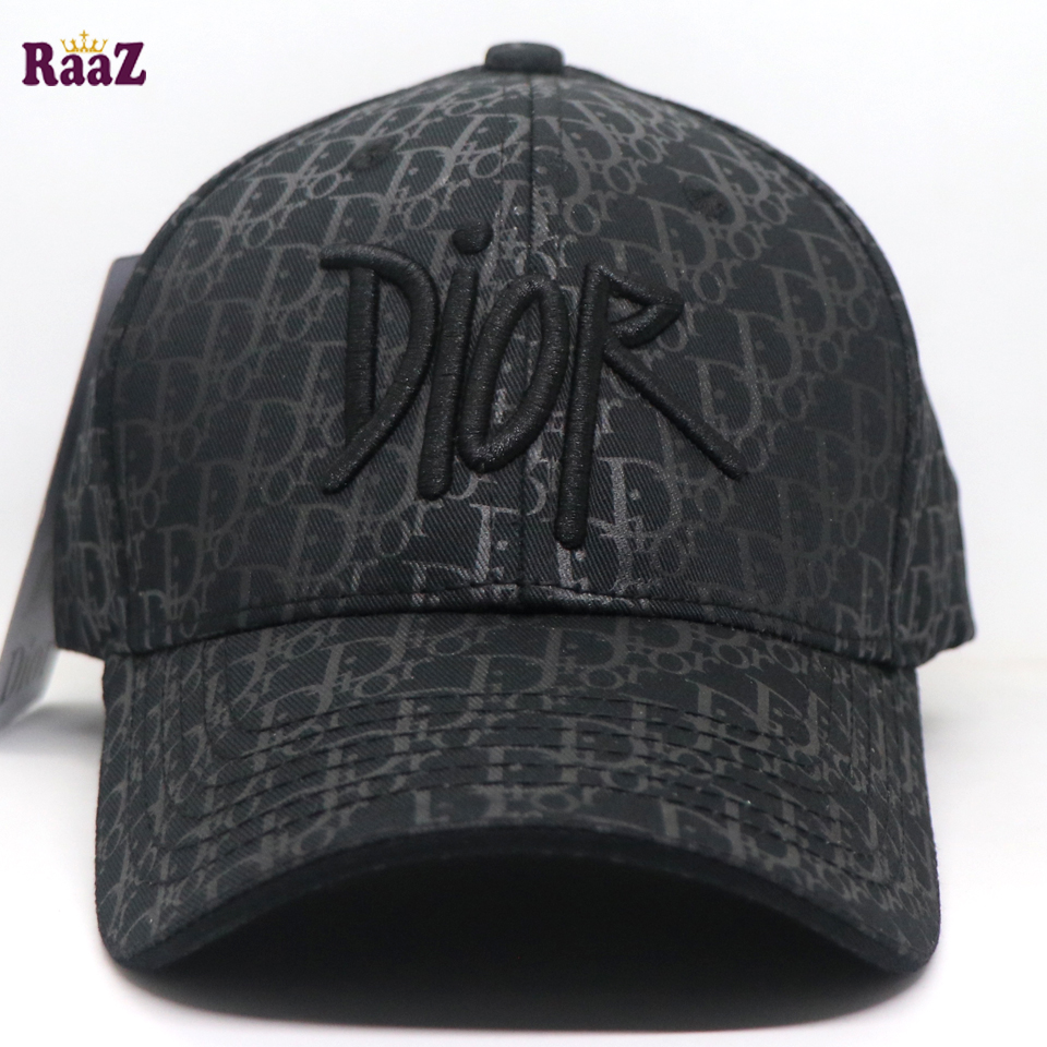 Picture of Black Premium Printed Fabric Embroidery Logo Curved Cap