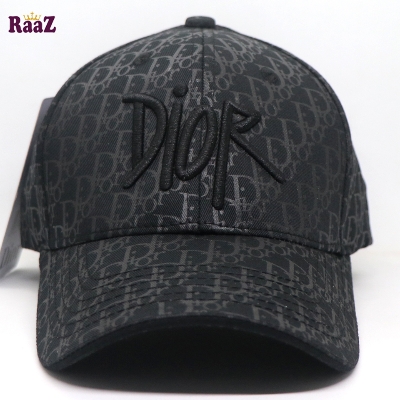Picture of Black Premium Printed Fabric Embroidery Logo Curved Cap