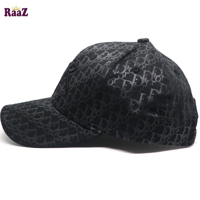 Picture of Black Premium Printed Fabric Embroidery Logo Curved Cap