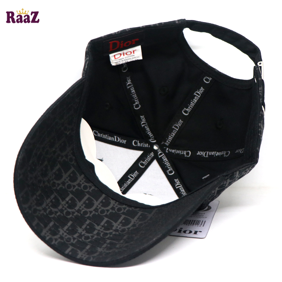 Picture of Black Premium Printed Fabric Embroidery Logo Curved Cap