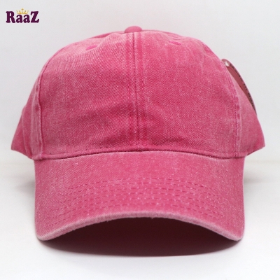 Picture of Pink Vintage Premium Wash Fabric Comfortable Cap