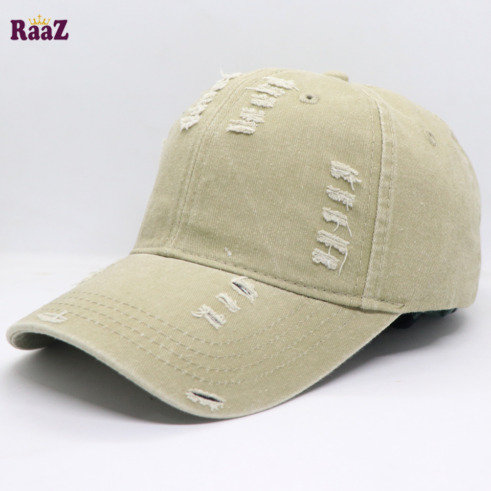 Picture of Off White Distressed Rip Washed Adjustable Baseball Cap