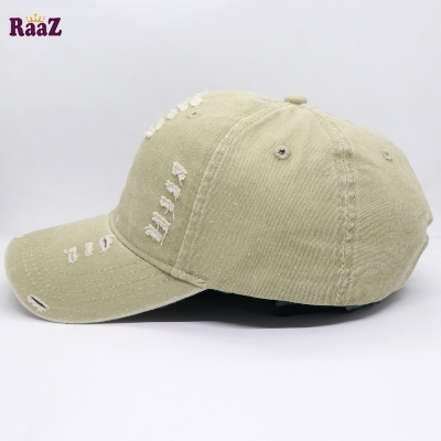 Picture of Off White Distressed Rip Washed Adjustable Baseball Cap
