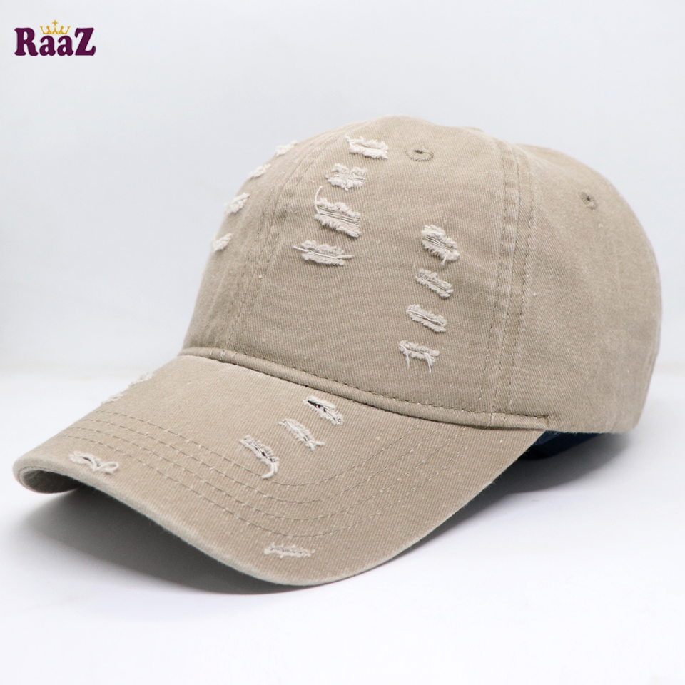 Picture of Off White Distressed Rip Washed Adjustable Baseball Cap
