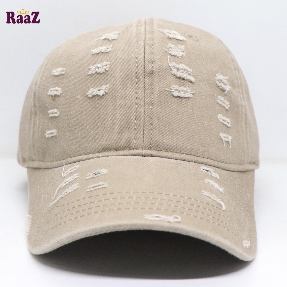 Picture of Off White Distressed Rip Washed Adjustable Baseball Cap