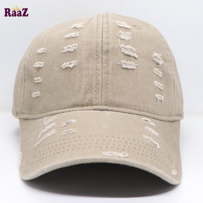 Picture of Off White Distressed Rip Washed Adjustable Baseball Cap