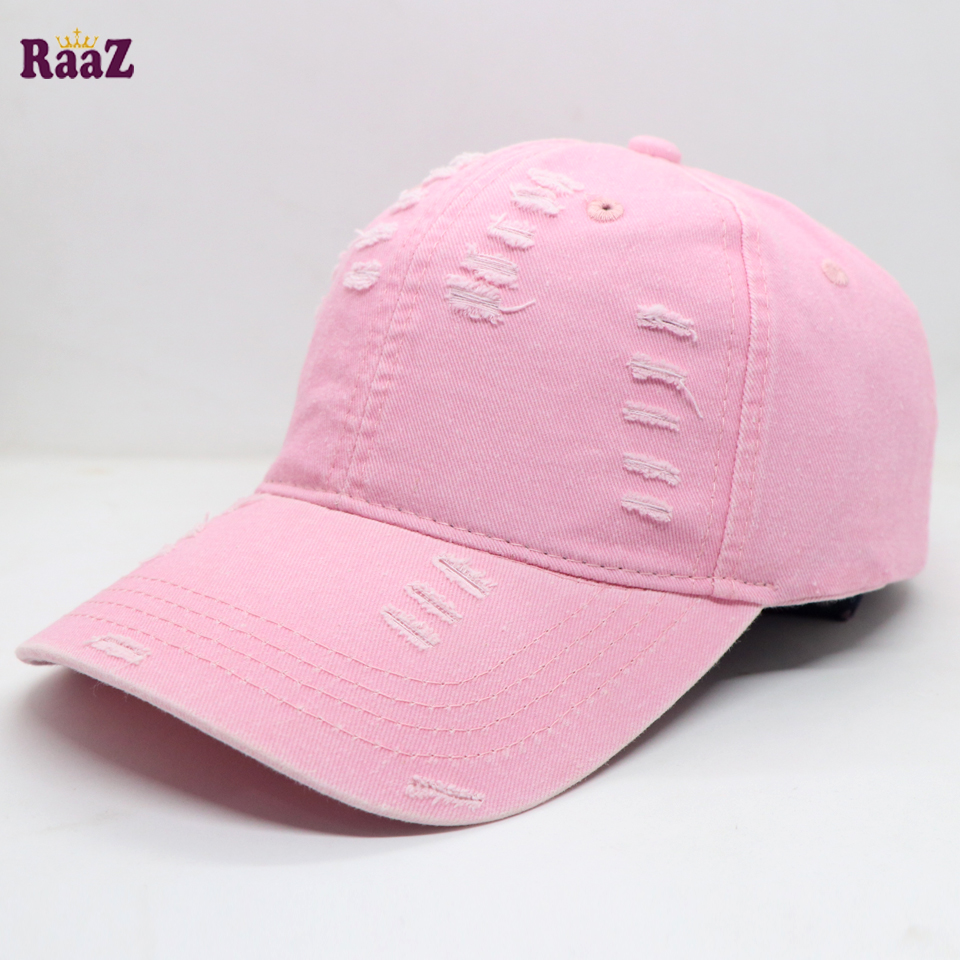 Picture of Light Pink Distressed Rip Washed Adjustable Baseball Cap