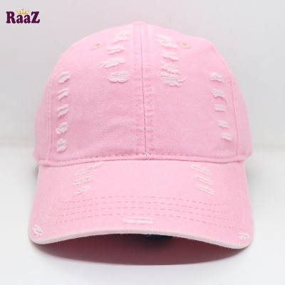 Picture of Light Pink Distressed Rip Washed Adjustable Baseball Cap