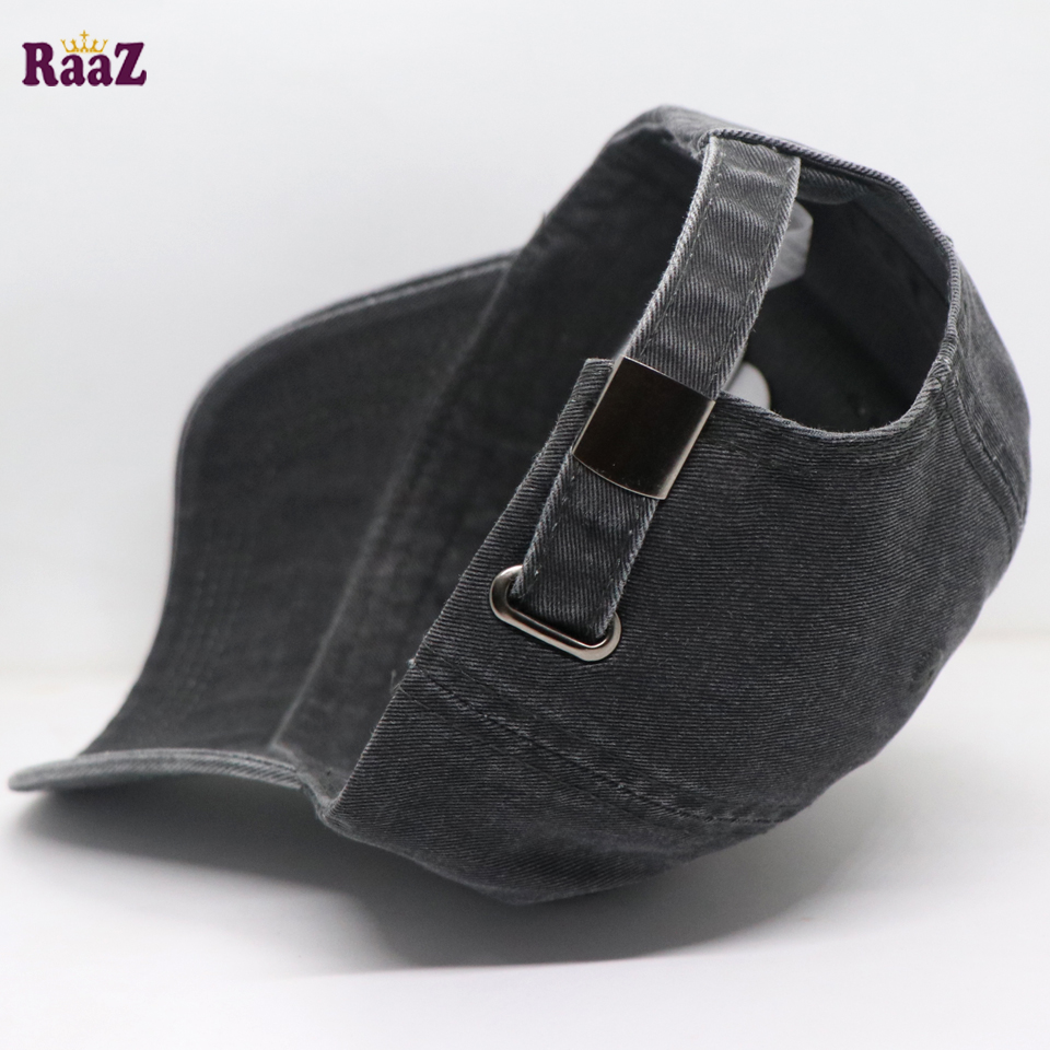 Picture of Black Distressed Rip Washed Adjustable Baseball Cap