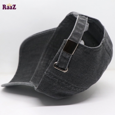 Picture of Black Distressed Rip Washed Adjustable Baseball Cap