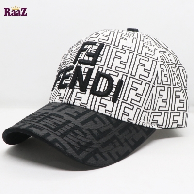 Picture of White Black FF Printed Fabric Premium Cap