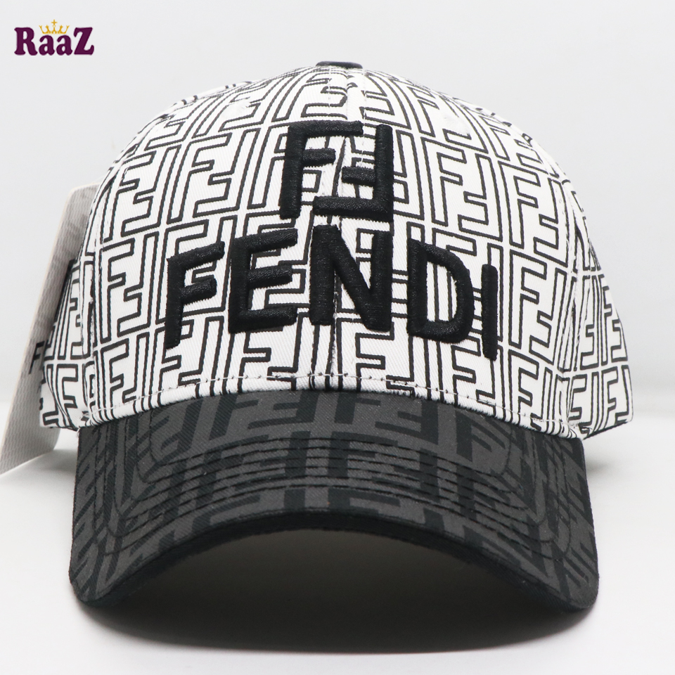 Picture of White Black FF Printed Fabric Premium Cap