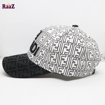 Picture of White Black FF Printed Fabric Premium Cap