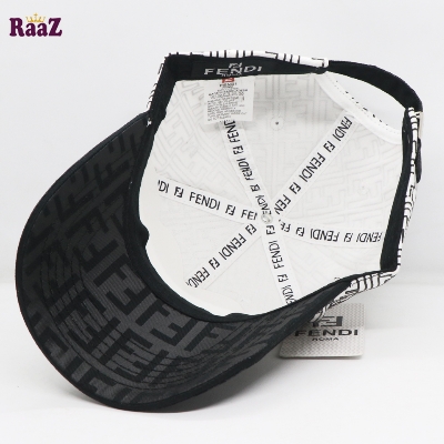 Picture of White Black FF Printed Fabric Premium Cap