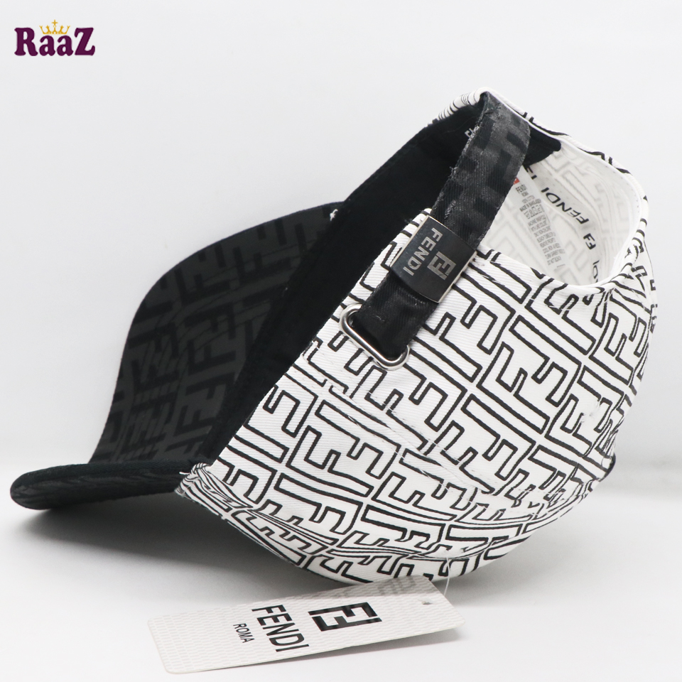 Picture of White Black FF Printed Fabric Premium Cap