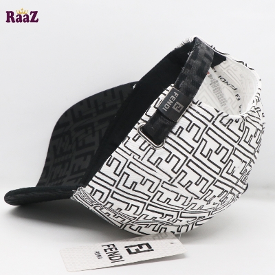 Picture of White Black FF Printed Fabric Premium Cap