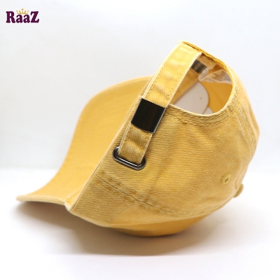 Picture of Yellow Distressed Rip Washed Adjustable Baseball Cap