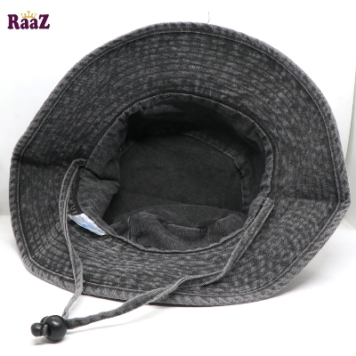 Picture of Grey Wash Fabric Denim Unisex Wide Brim Hat