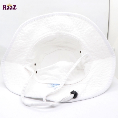 Picture of white Wash Fabric Denim Unisex Wide Brim Hat