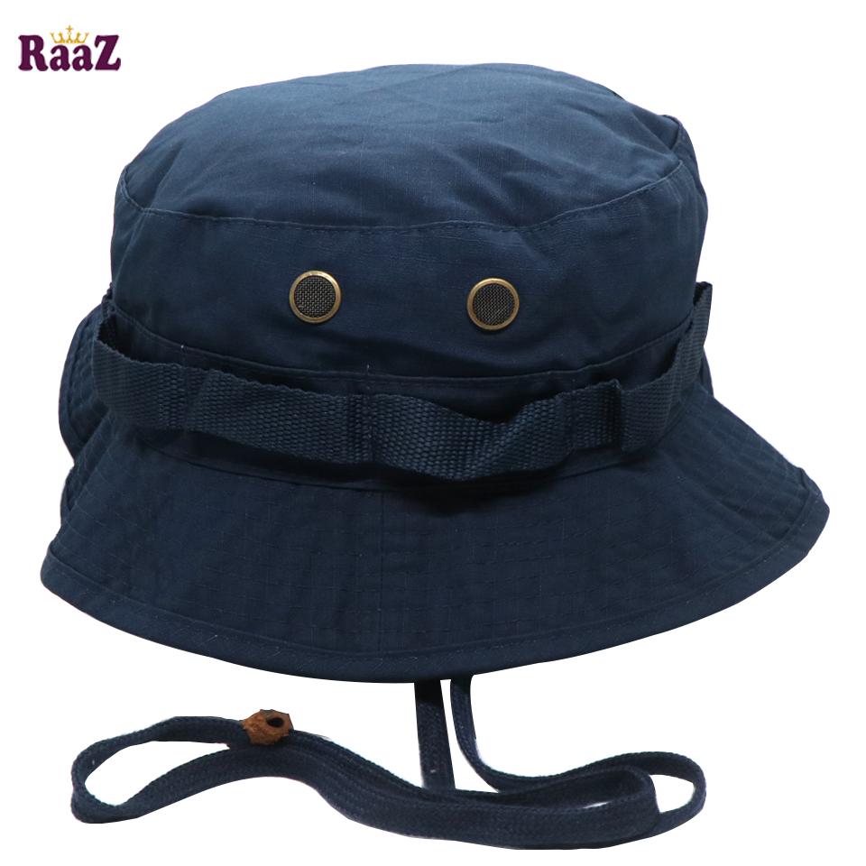 Picture of Navy Blue Parachute Fabric With Adjustable Lace Wide Brim Hat