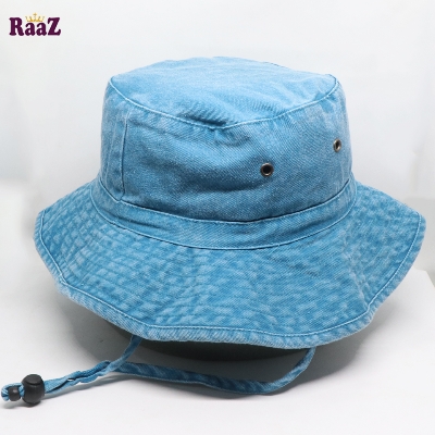 Picture of Blue Denim Fabric Wash Retro Vibe Unisex Bucket Hat