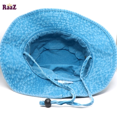 Picture of Blue Denim Fabric Wash Retro Vibe Unisex Bucket Hat