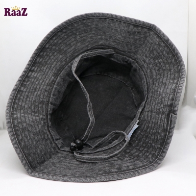 Picture of Grey Wash Fabric Denim Unisex Wide Brim Hat