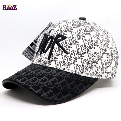 Picture of Balck White Dual Tone Full Body Thick Print Brand Logo Embroidery Baseball Cap